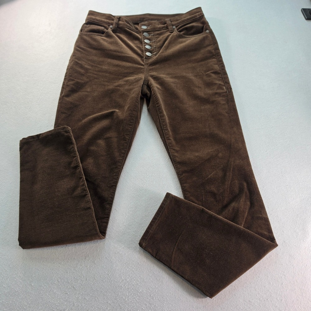 Cabi Brown Corduroy Button Fly Slim Straight Pants Womens Size 4 Style 4319